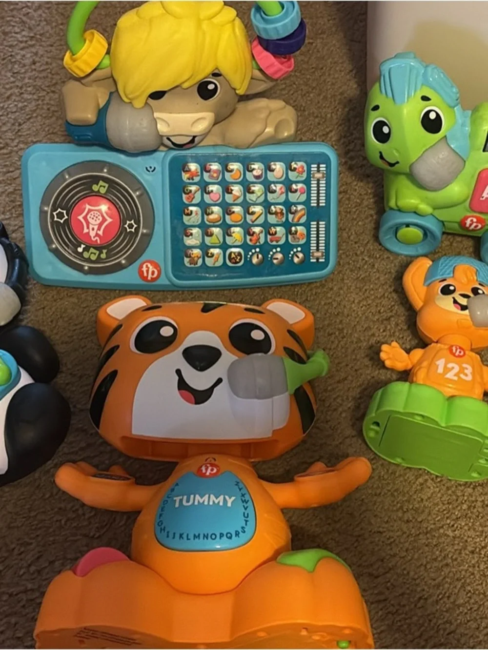 Fisher-Price Orange and Blue Tummy Tiger Interactive Learning Toy